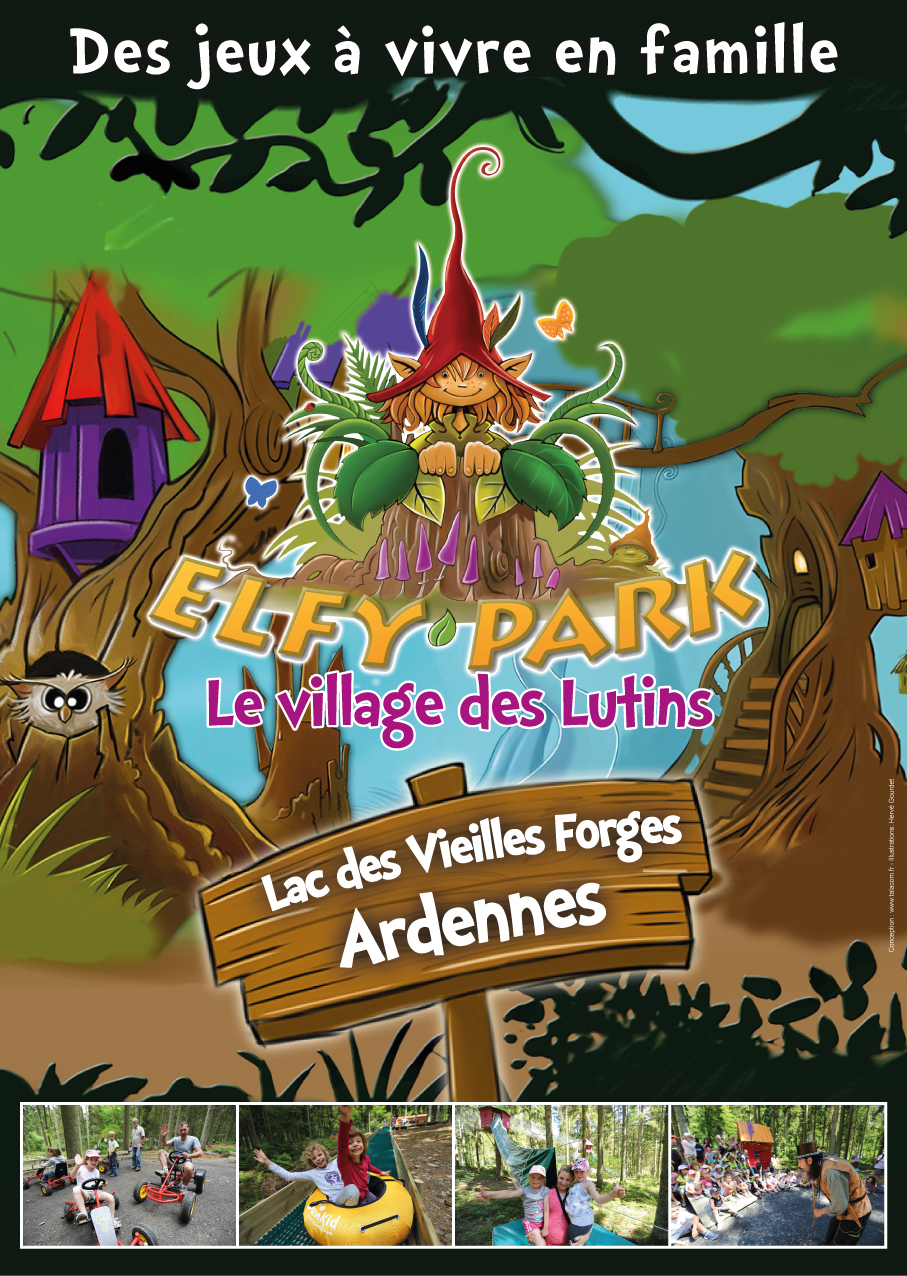 Affiche réalisé par Yauque Company pour le parc de loisir à thème Elfy Park